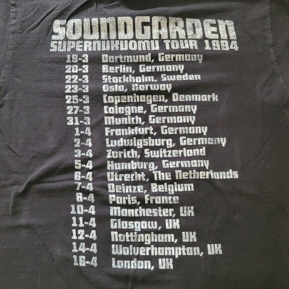Medium Vintage Soundgarden Tultex 1994 Superunknown Tour - Picture 6 of 9